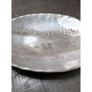 Vintage Wendell August Forge Pittsburgh Aluminum Tray Handmade PA City Scene